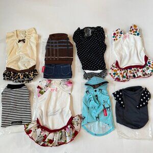 Small Breed S Dog Lot of Boutique Clothes Dress Hoody Cheetah Print Ruffle Denim